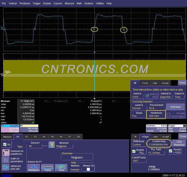 圖三 使用TIE的缺省設(shè)置，Hysteresis值為500mdiv 