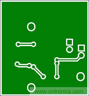 圖6：兩層板布線(底層)，器件為TSSOP封裝