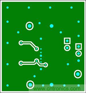 圖8：兩層板布線(底層)，器件為TDFN封裝