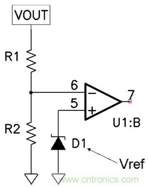 輸出精度是分壓器比、基準(zhǔn)精度和誤差放大器補(bǔ)償?shù)暮瘮?shù)