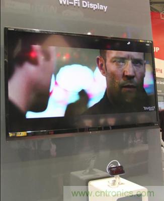 圖3：聯(lián)芯LC1811 的"WiFi Display"（同步無(wú)線輸出高清視頻）性能演示。