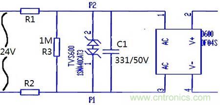 案例1：輸入端24V波動，R1和R2常被燒壞。