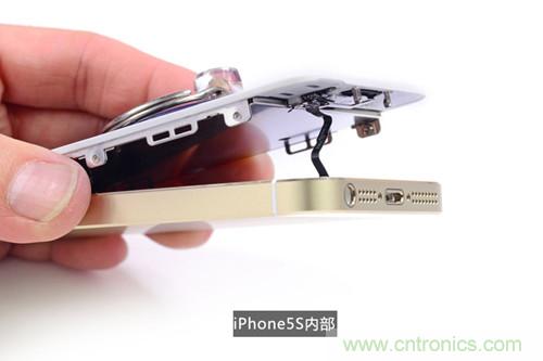 土豪金iPhone 5S拆解：內(nèi)部結(jié)構(gòu)升級，維修難度增加