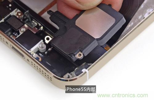 土豪金iPhone 5S拆解：內(nèi)部結(jié)構(gòu)升級，維修難度增加