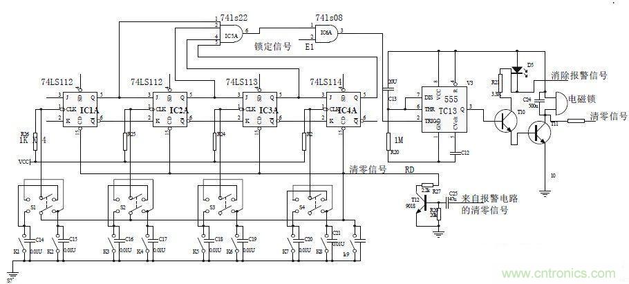 鍵盤(pán)輸入、密碼修改、密碼檢測(cè)、開(kāi)鎖、執(zhí)行電路