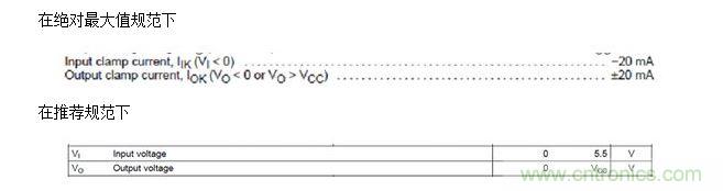  輸入端無(wú) Vcc 鉗位，但輸出端有 Vcc 鉗位