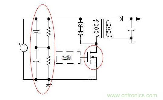 反激轉(zhuǎn)換器中的串聯(lián)大電容電路及單顆1，000VMOSFET