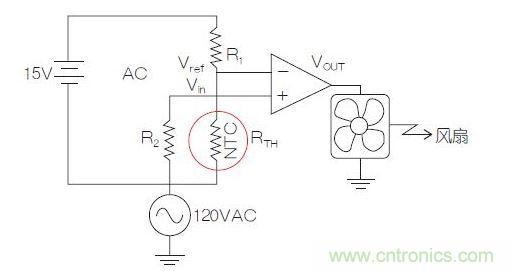 測(cè)溫電橋電路。