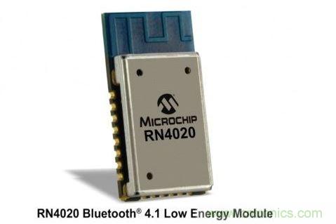 Microchip公司的RN4020模塊集成了包括天線在內完整的低功耗藍牙射頻電路。RN4020采用密封的10mm x17mm x 2mm封裝，內置有板載陶瓷天線、2.4GHz的低功耗藍牙收發(fā)器、帶完整的嵌入式低功耗藍牙協(xié)議棧的微控制器以及UART和USB接口。
