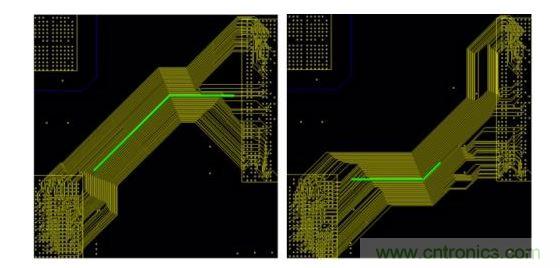 這是一個使用已打包布線樣式的示例。布線的方向由設(shè)計師的草圖來決定。
