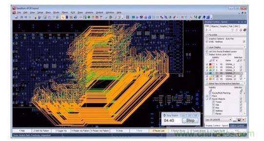 秒表顯示從繪制草圖到完成此復(fù)雜布局花費(fèi)了不到五分鐘。