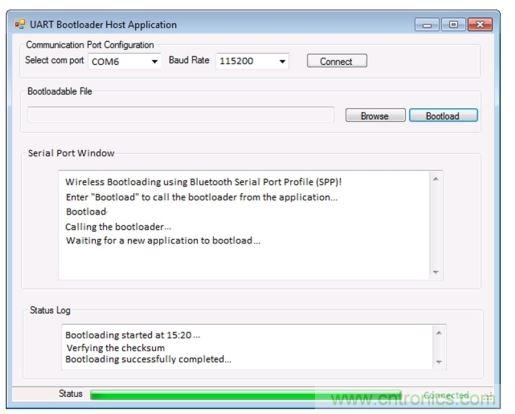 具有嵌入式終端仿真器窗口的定制引導(dǎo)加載器主機(jī)工具應(yīng)用實(shí)例。