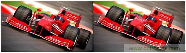 右側(cè)圖片按照DSC規(guī)范進(jìn)行了2.5x壓縮，左側(cè)圖片未經(jīng)壓縮。瀏覽者很難看出兩者的差別。