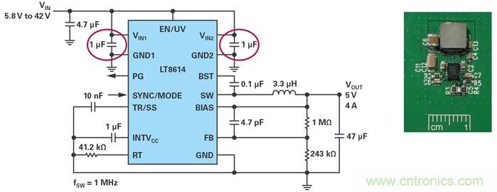 是否可以將低EMI電源安裝到擁擠的電路板上？