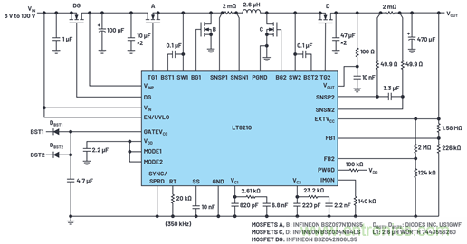 為汽車電子系統(tǒng)提供供電和保護(hù)，無開關(guān)噪聲，效率高達(dá)99.9%