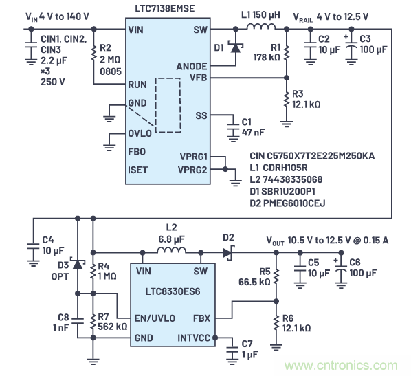 在源電壓5 V至140 V的電氣系統(tǒng)中，如何維持偏置電壓呢？