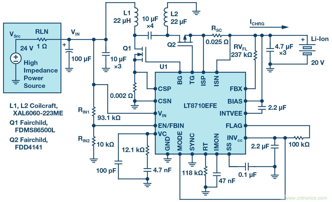 LT8710多功能 DC/DC控制器解決了高阻抗、超長(zhǎng)工業(yè)電源線的電壓降問題