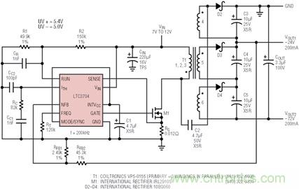 具有負反饋引腳和用于負輸出電源的高性能、單端控制器IC