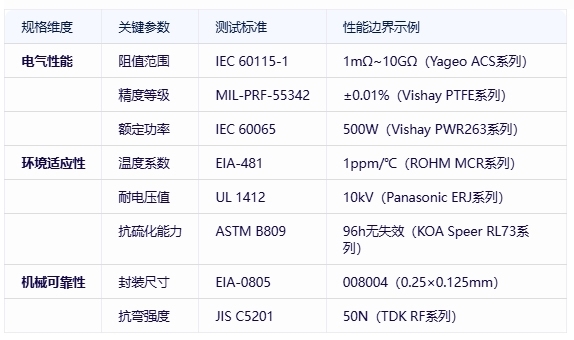 電阻器分類、規(guī)格要素及全球頭部廠商對(duì)比分析