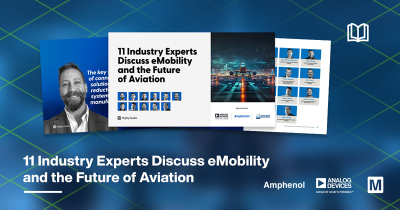 貿(mào)澤聯(lián)合ADI 和 Amphenol 發(fā)布全新電子書，探索電動汽車和航空業(yè)未來發(fā)展