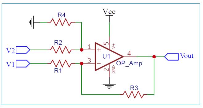 如何將運算放大器用作差分放大器查找電壓值的電壓差 如何將運算放大器用作差分放大器查找電壓值的電壓差